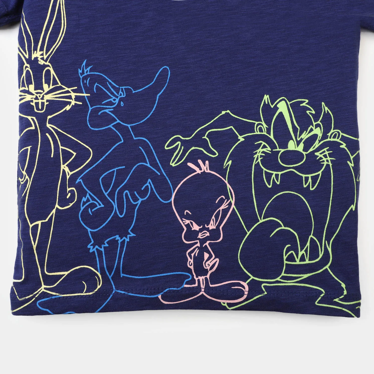 Girls Cotton T-Shirt  Character - Navy Blue