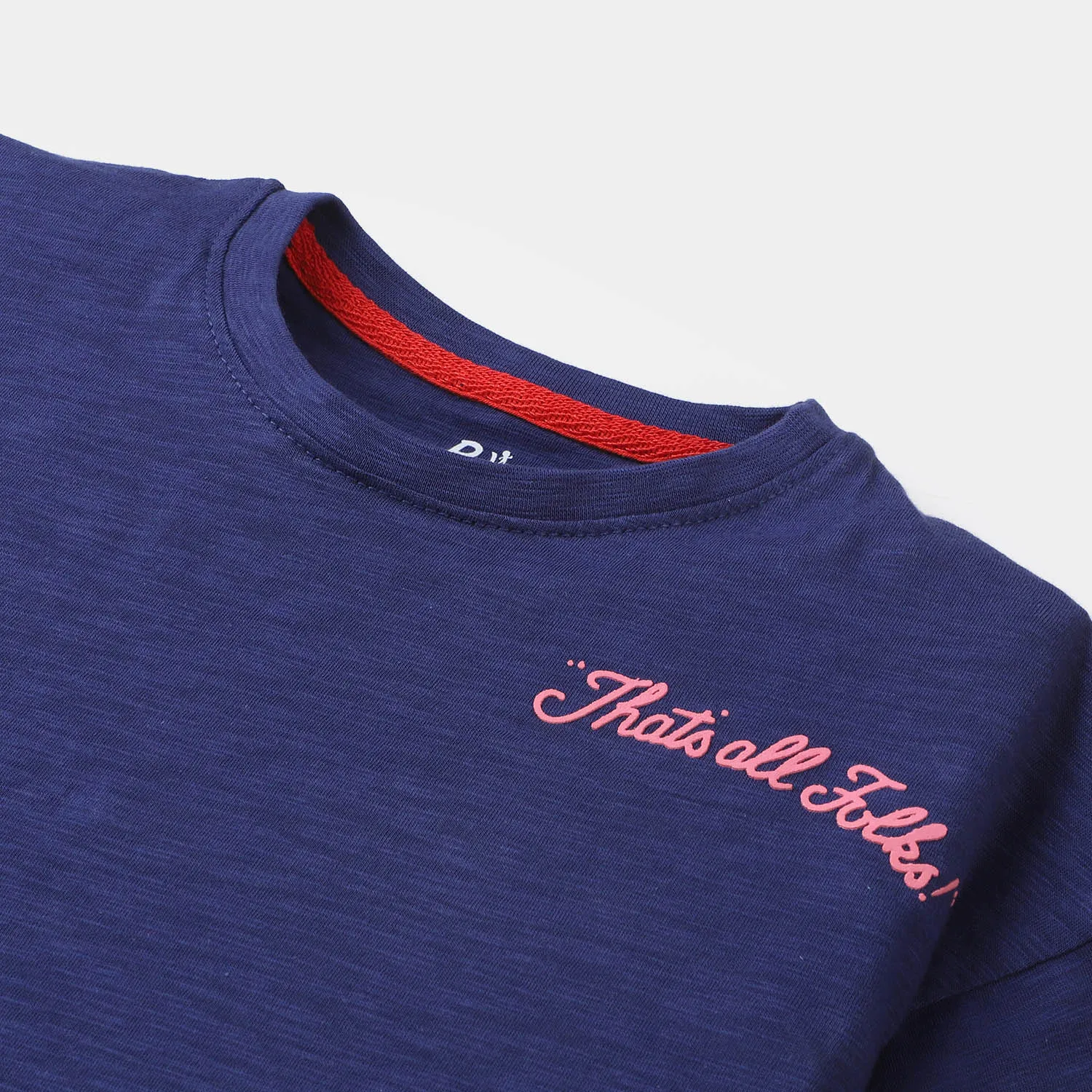 Girls Cotton T-Shirt  Character - Navy Blue