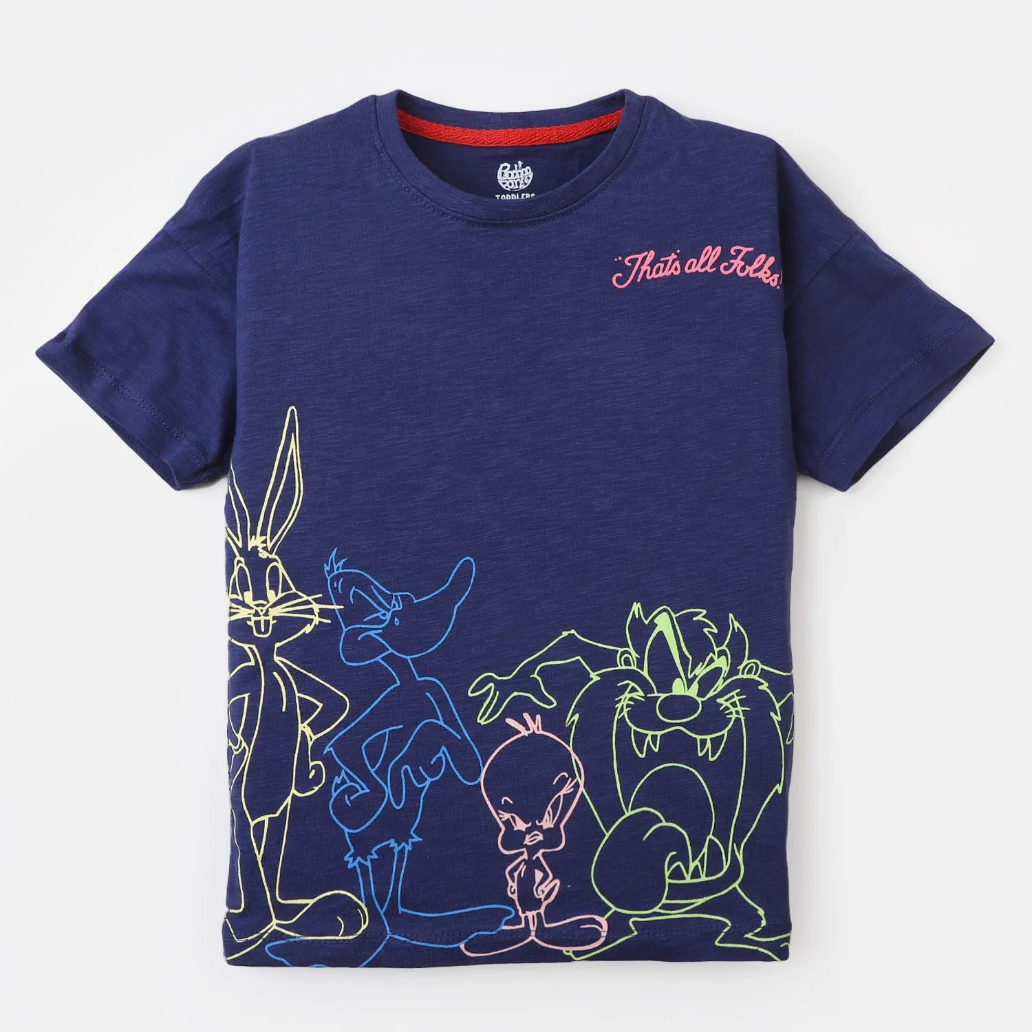 Girls Cotton T-Shirt  Character - Navy Blue