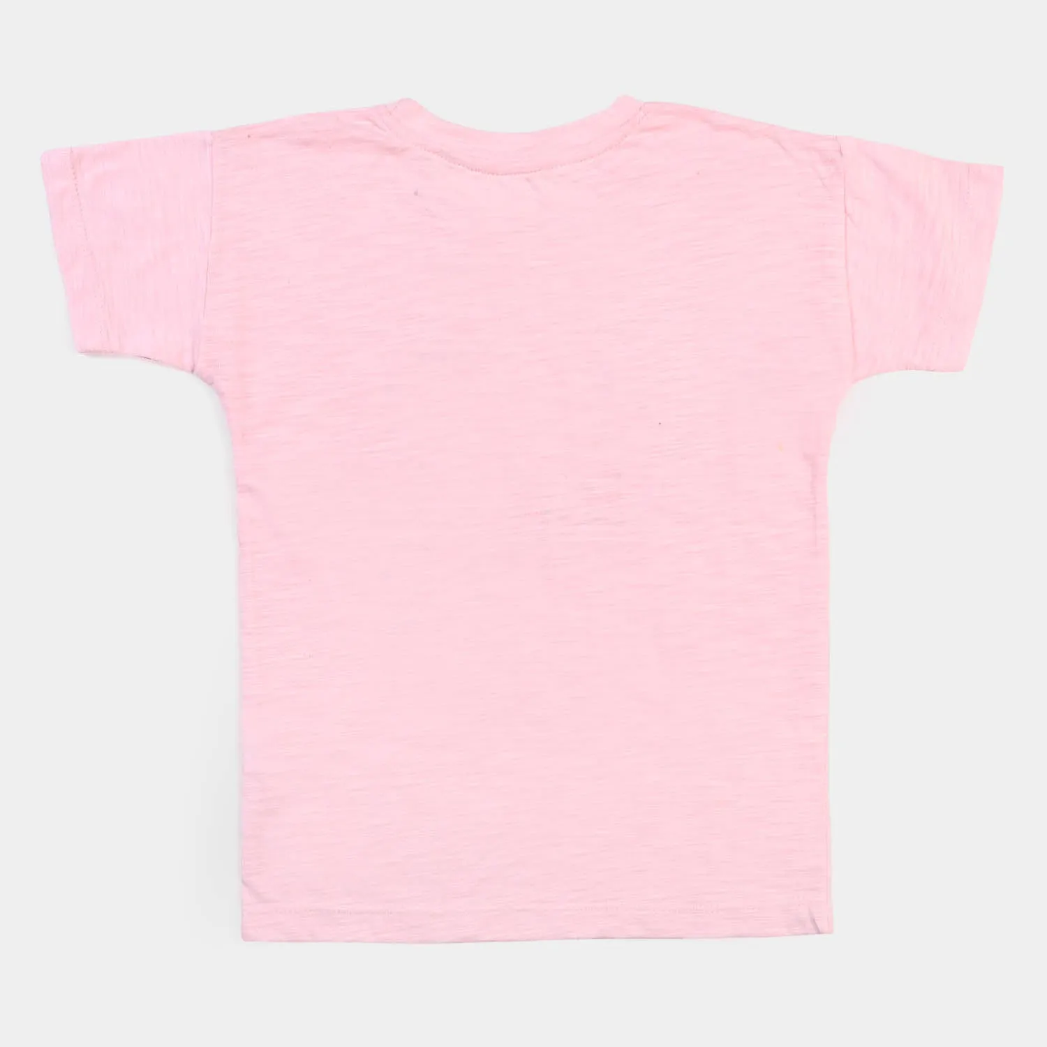 Girls Cotton T-Shirt Hey Hey Hey - Light Pink