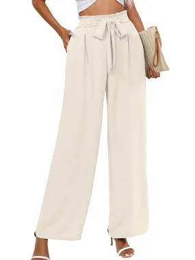 High Waist Wide Leg Palazzo Pants with Pockets with Loose Belt and super Flowy