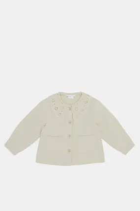 Infant Girls Ivory Schfilly Collar Jacket