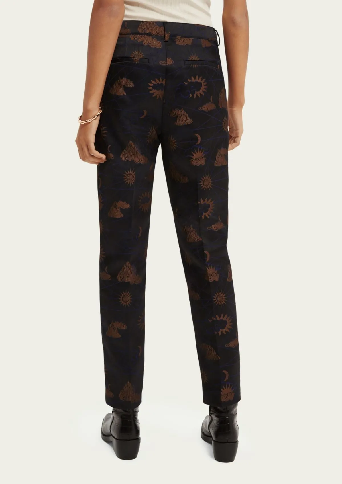 Jacquard Tapered High Rise Trousers | Scotch & Soda