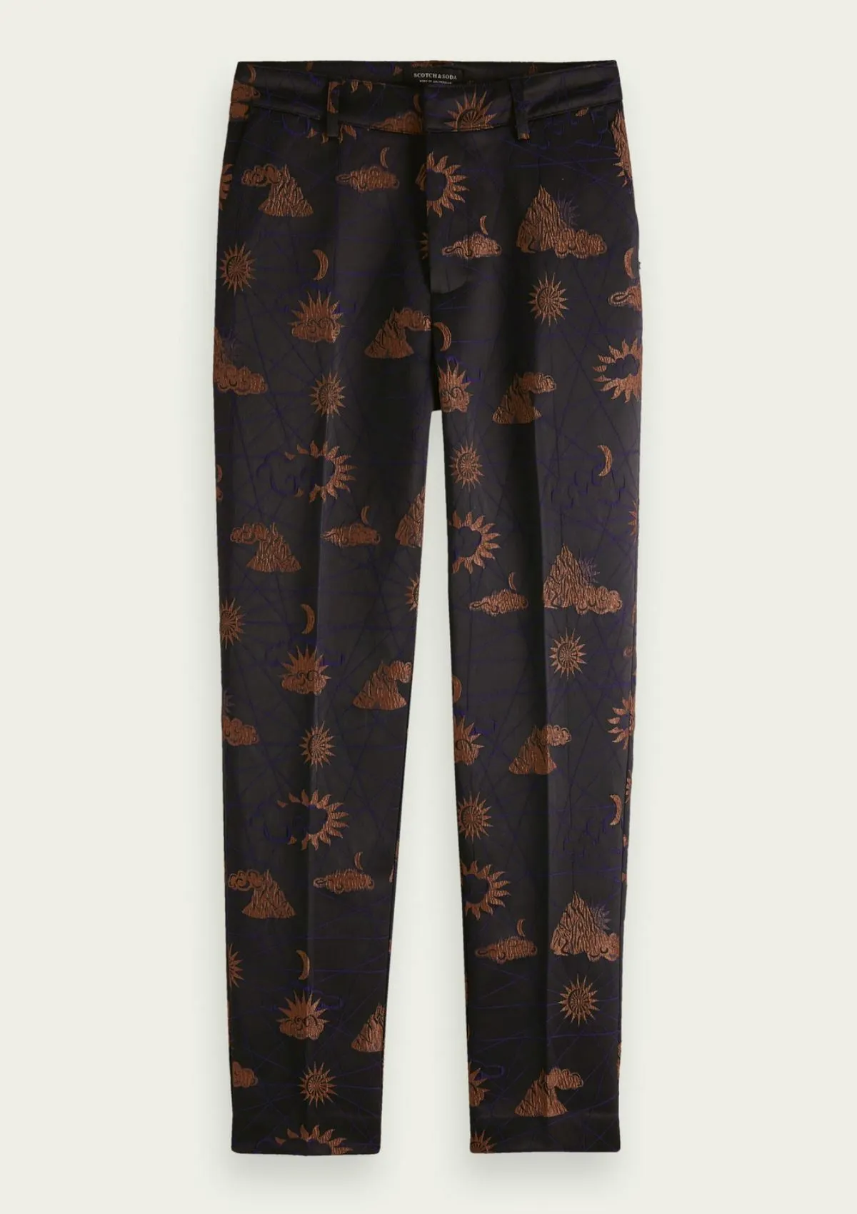 Jacquard Tapered High Rise Trousers | Scotch & Soda
