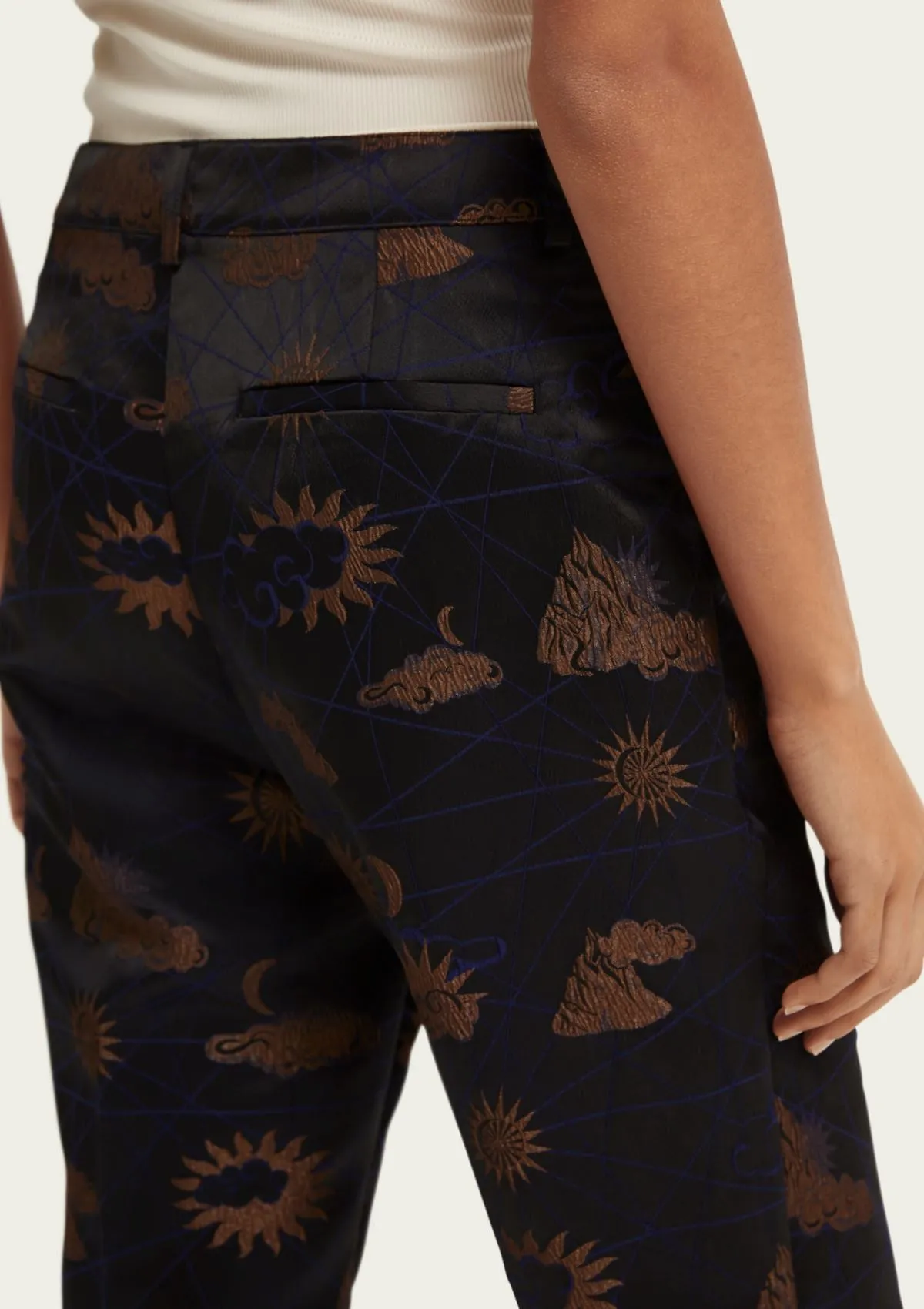 Jacquard Tapered High Rise Trousers | Scotch & Soda