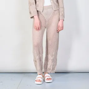 Knitted mesh wide-leg pants with boho style wholesale