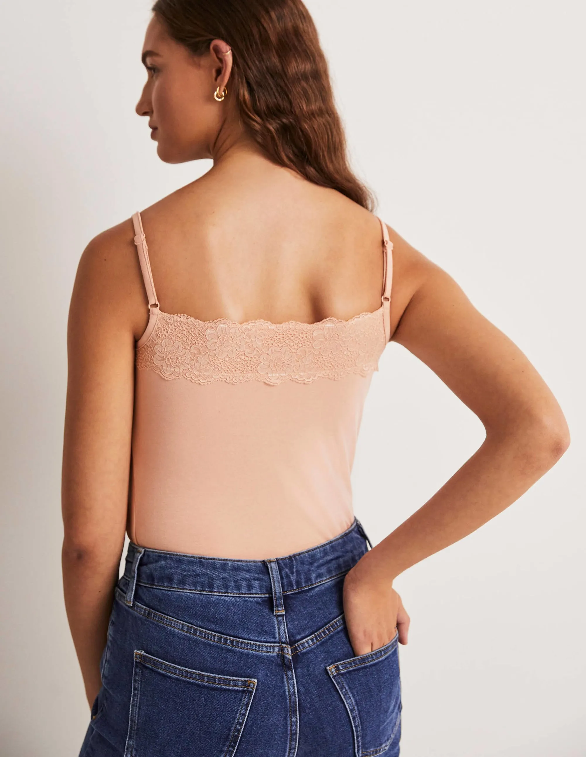 Lace Cami Top-Light Beige