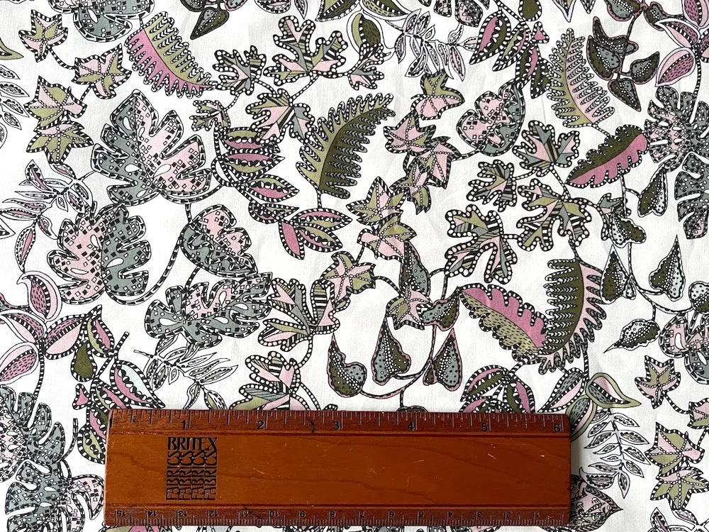 Liberty of London Plum & Sage Ferns Cotton Poplin (Made in Italy)