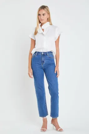 Linen Ruffle Shirt