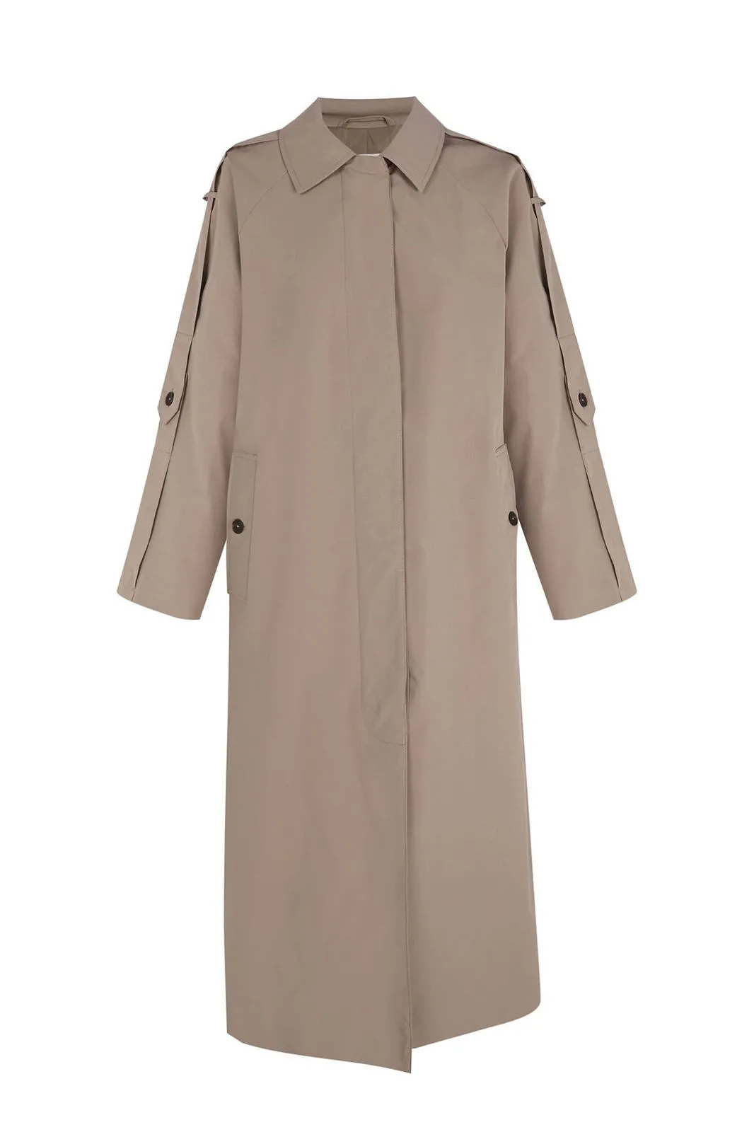 Long water-repellent trench coat - Sand