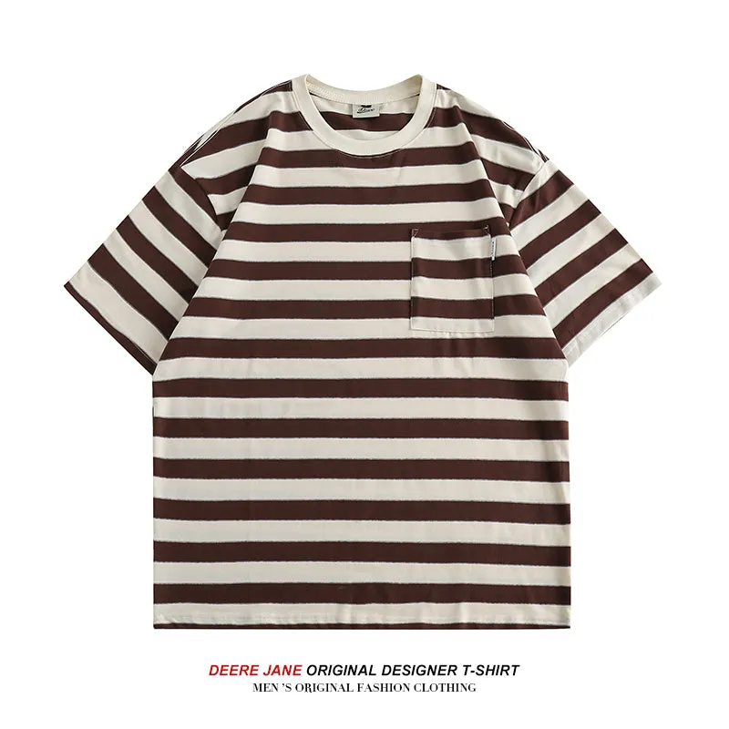 Men T-shirt Summer Loose Short Sleeves T-shirt Casual Versatile Half Sleeve
