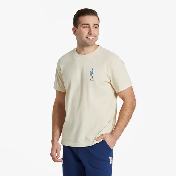 Men's Fish More Worry Less Hooks And Tackle Short Sleeve Tee