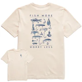 Men's Fish More Worry Less Hooks And Tackle Short Sleeve Tee