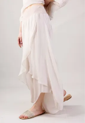 Myom Silk Flowy Pants Beige