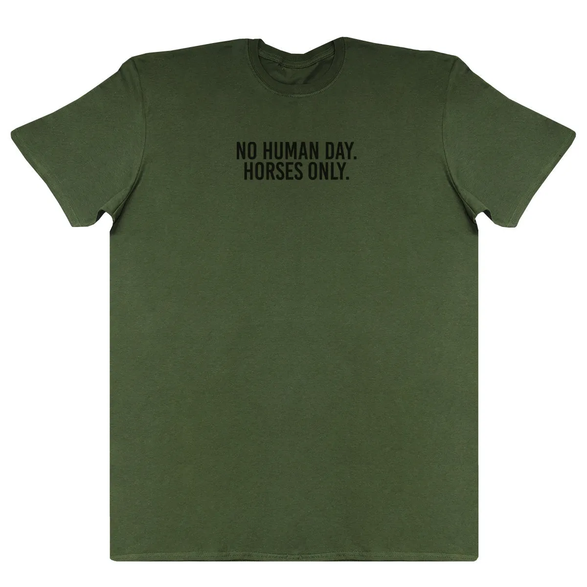No Human Day. Horses Only - Kids Oversized Comfy T-Shirt