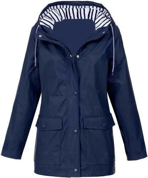 Outdoor Mountaineering Jacket, Solid Color, Simple and Comfortable Drawstring