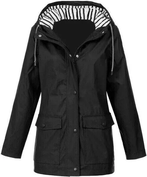 Outdoor Mountaineering Jacket, Solid Color, Simple and Comfortable Drawstring