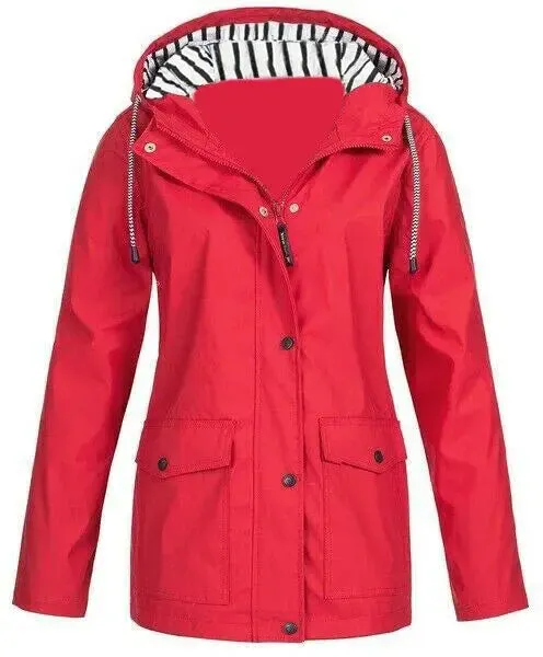 Outdoor Mountaineering Jacket, Solid Color, Simple and Comfortable Drawstring