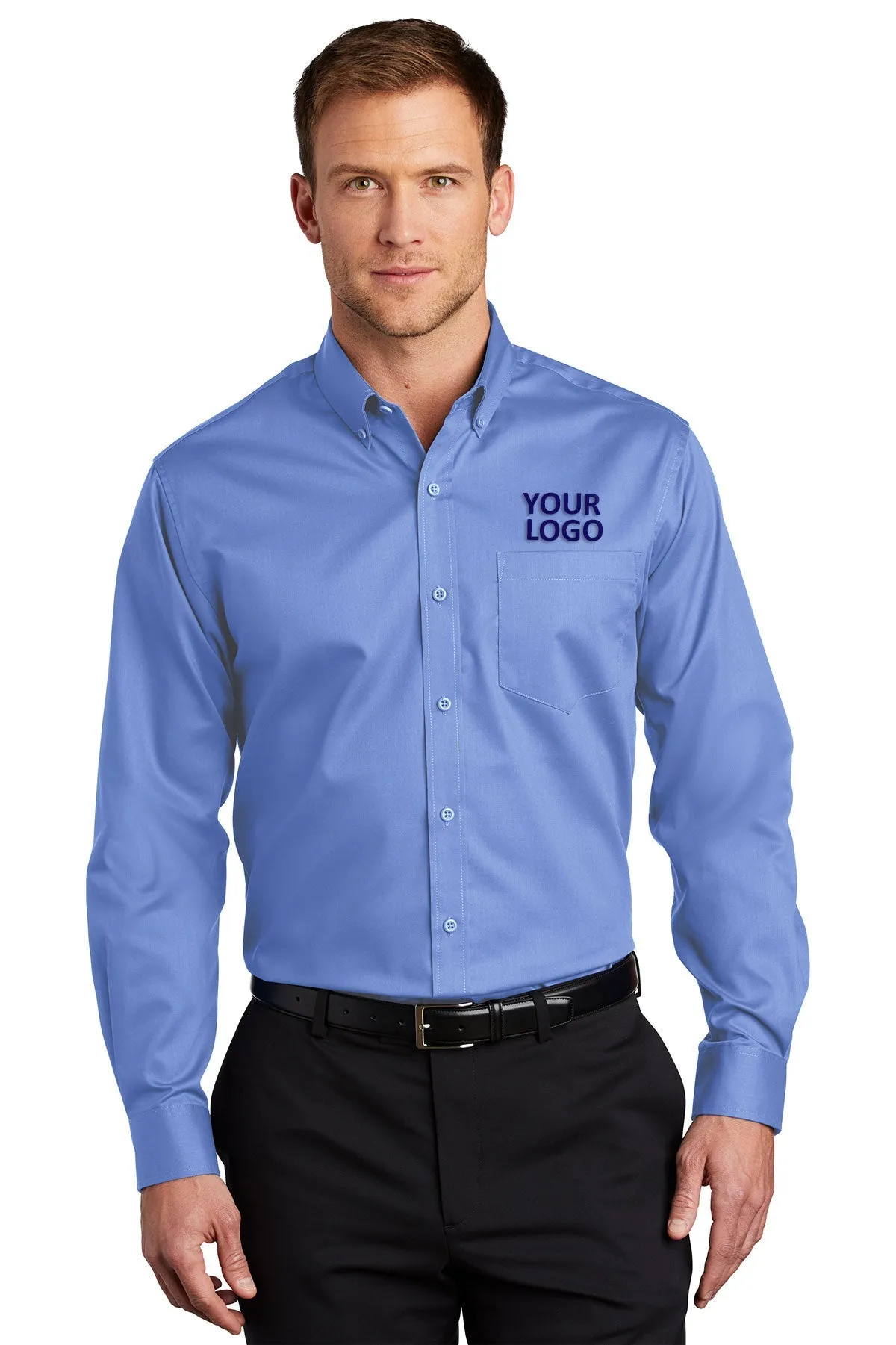 Port Authority SuperPro Custom Twill Shirts, Ultramarine Blue
