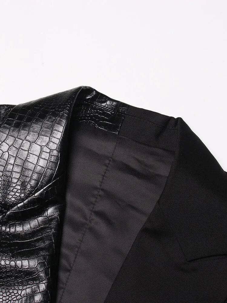 PU Leather V Neck Sleeveless Vest