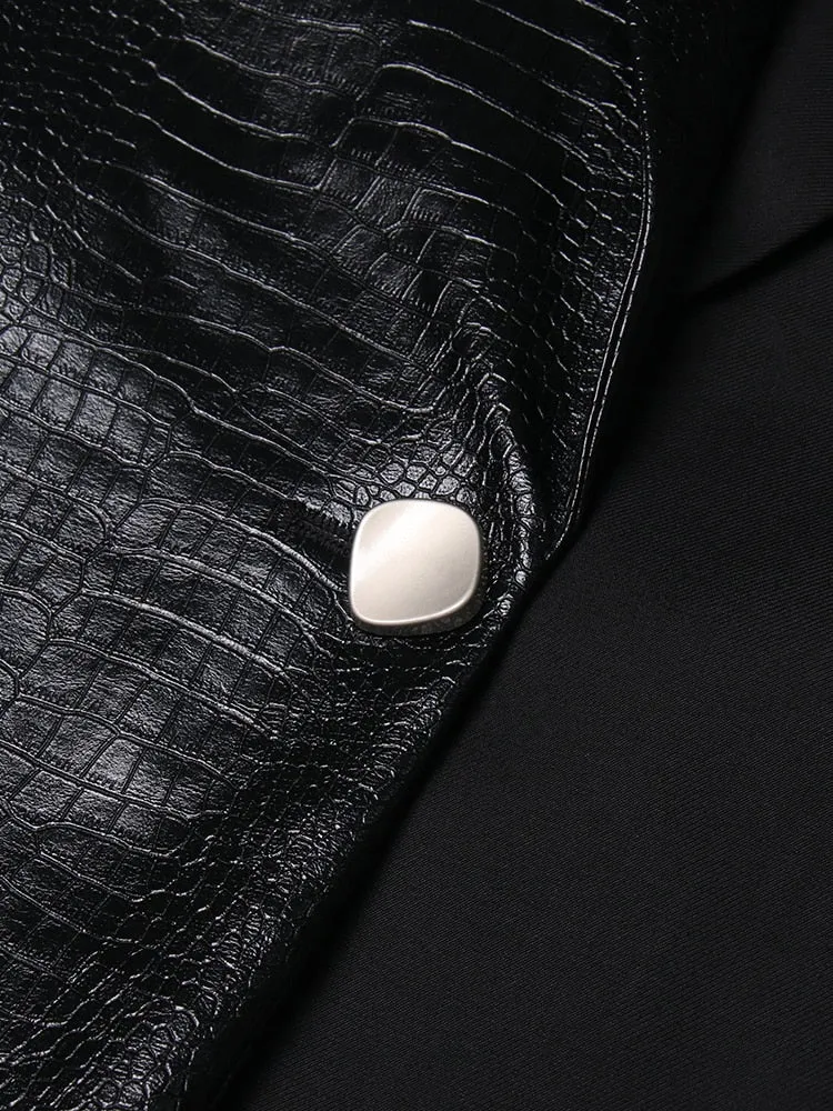 PU Leather V Neck Sleeveless Vest