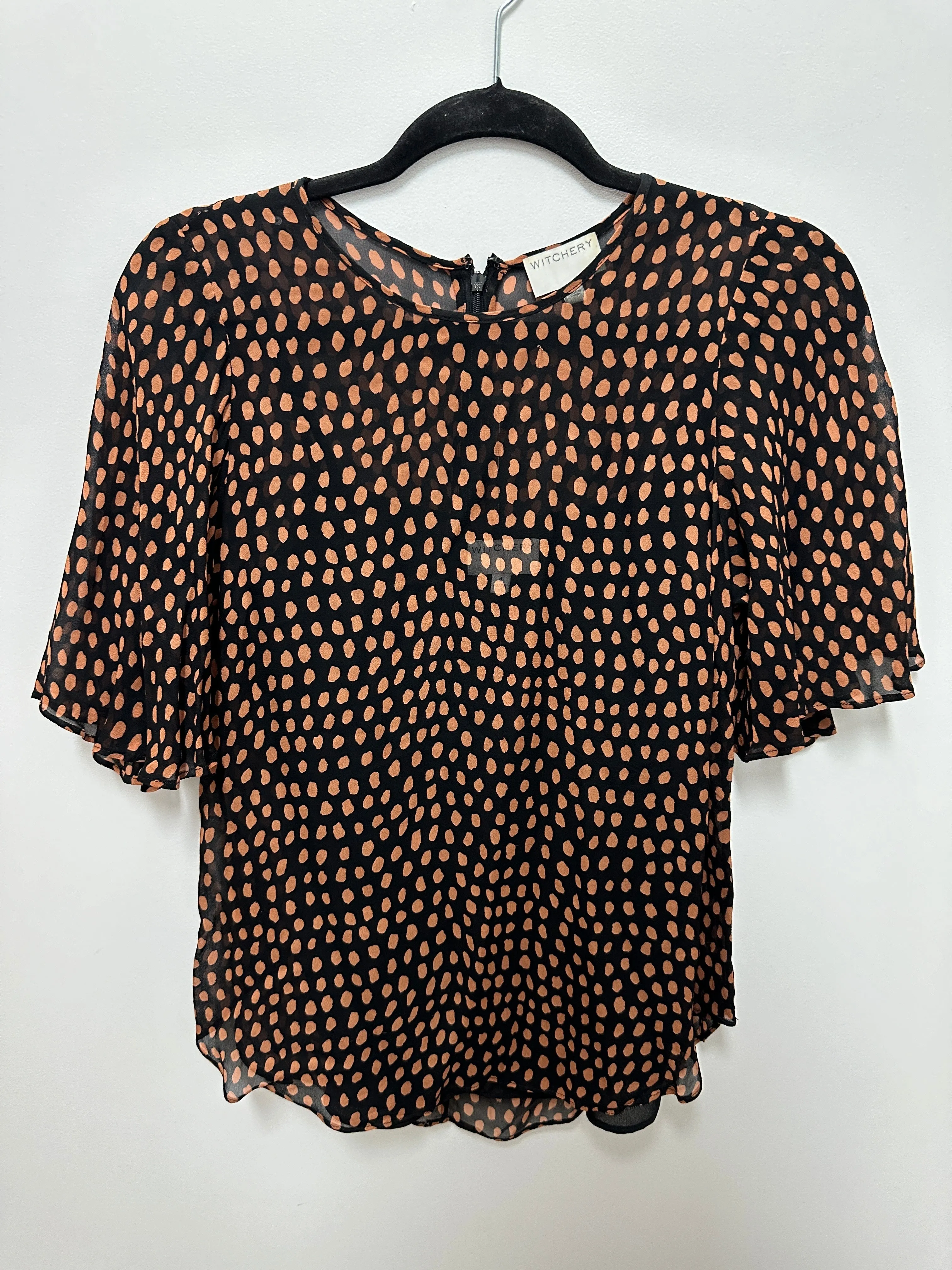 Ruffled Printed Round Neck Top