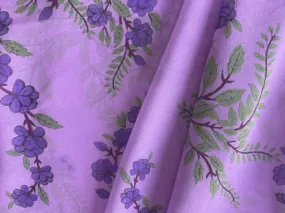 Sheer Gorgeous Lapis Fleurs Silk Chiffon (Made in Italy)