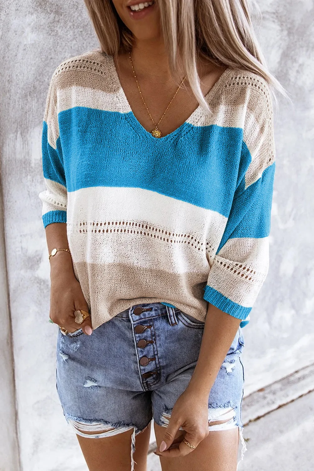 Spring Meadow Long Sleeve Loose Casual Knit Top