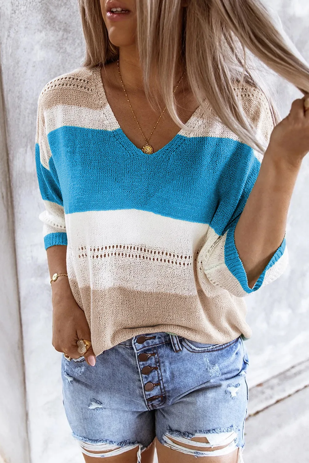 Spring Meadow Long Sleeve Loose Casual Knit Top