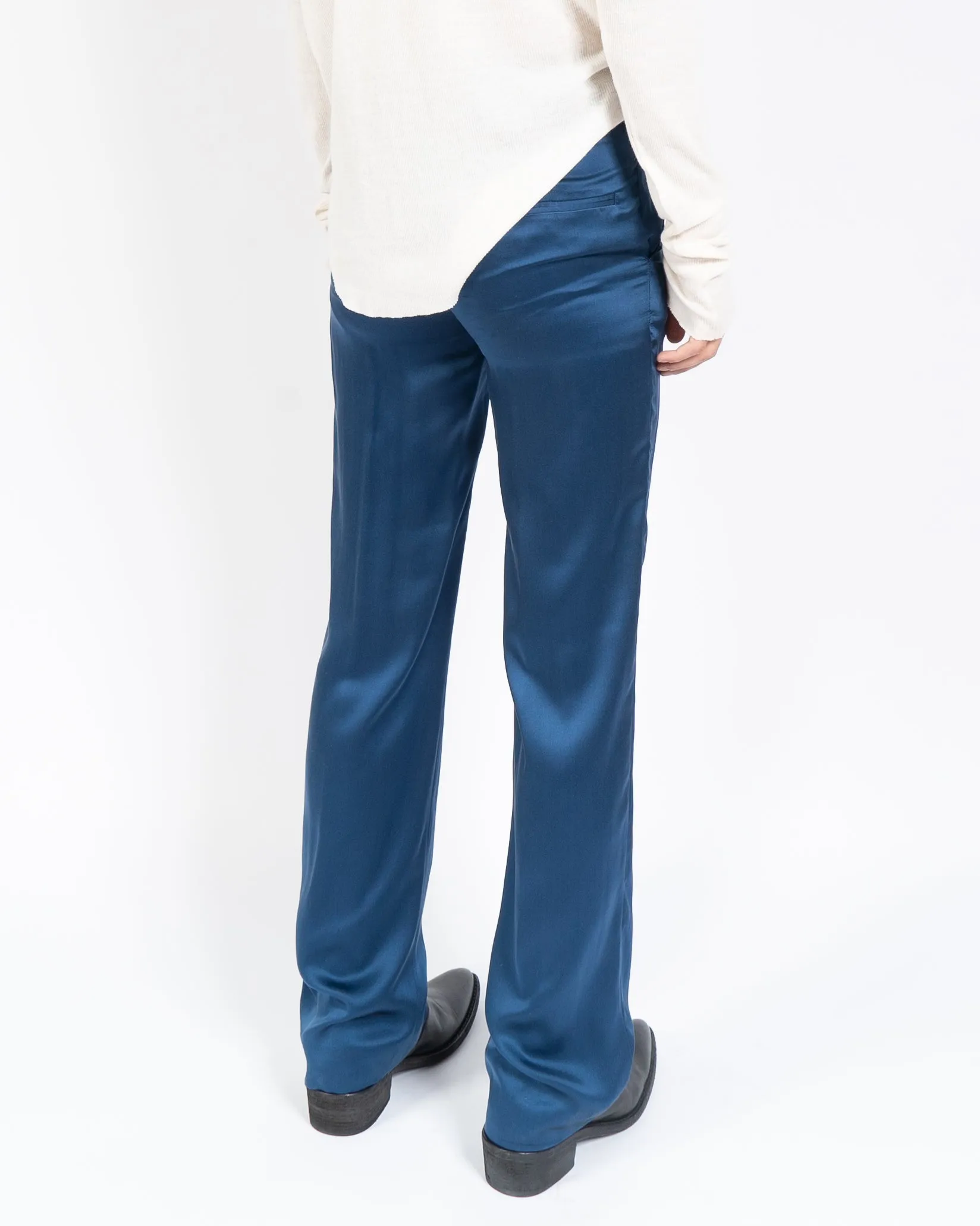 SS14 Silk Satin Trousers Blue