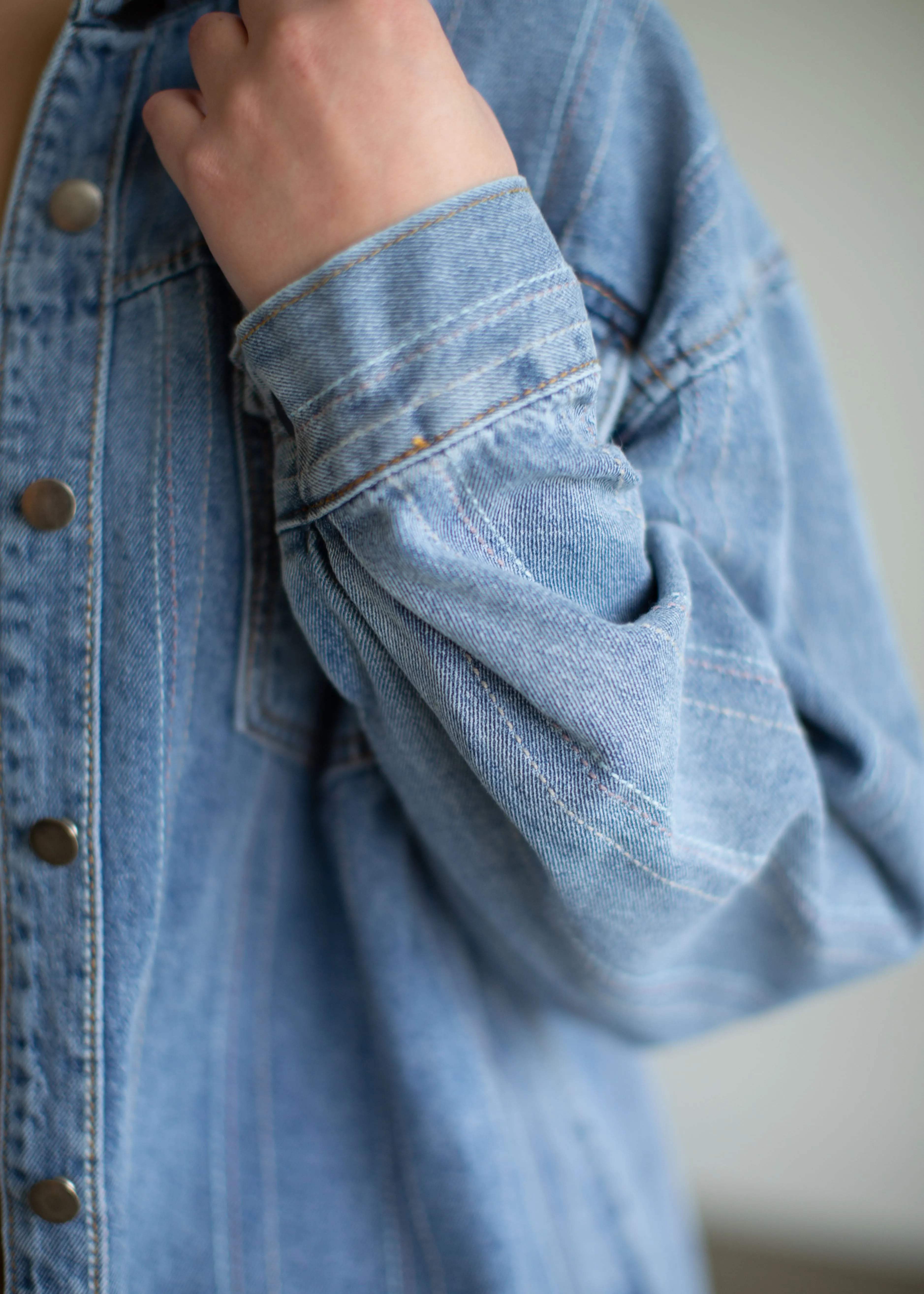 Striped Denim Shirt Jacket - FINAL SALE