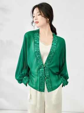 Versatile Real Silk Embroidery Blouse
