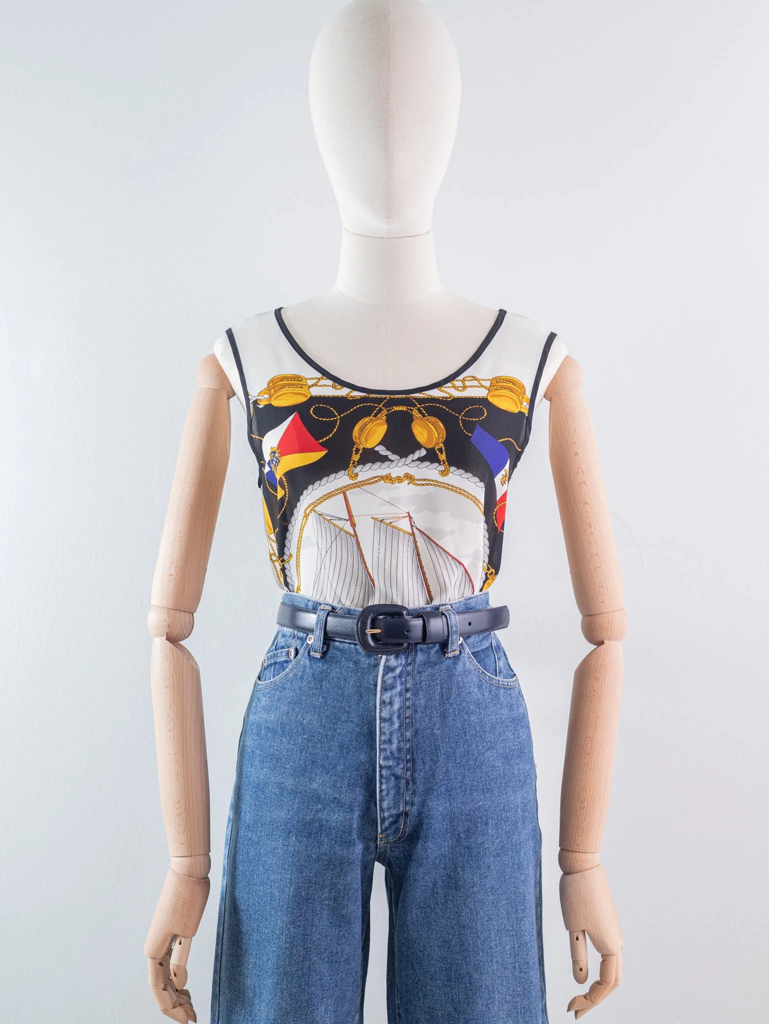 Vintage Chiffon Sleeveless Round Neck White Blouse