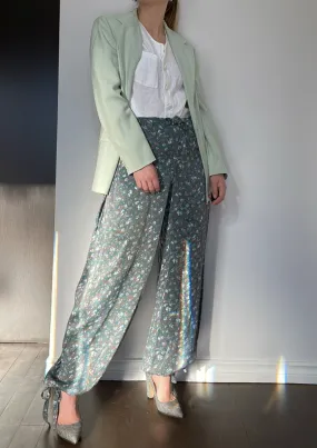 Vintage Floral Drawstring Pants - S/M
