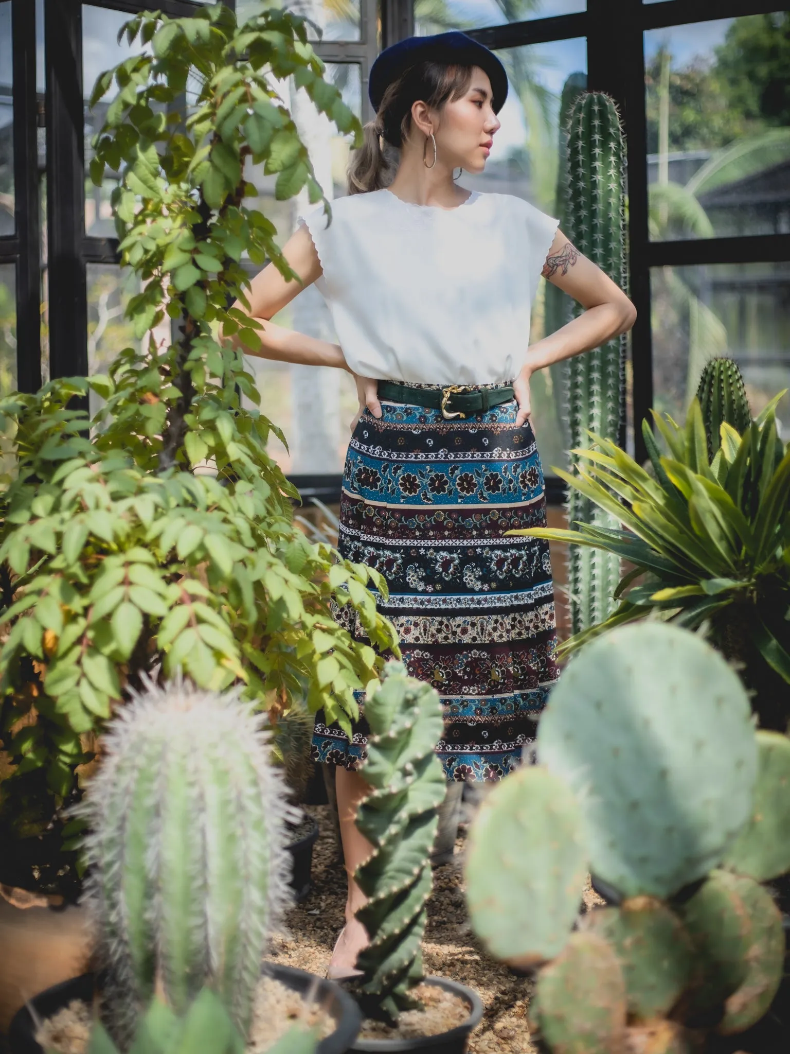 Vintage White Soft Cotton Sleeveless Blouse