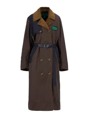 Waxed logo trench coat
