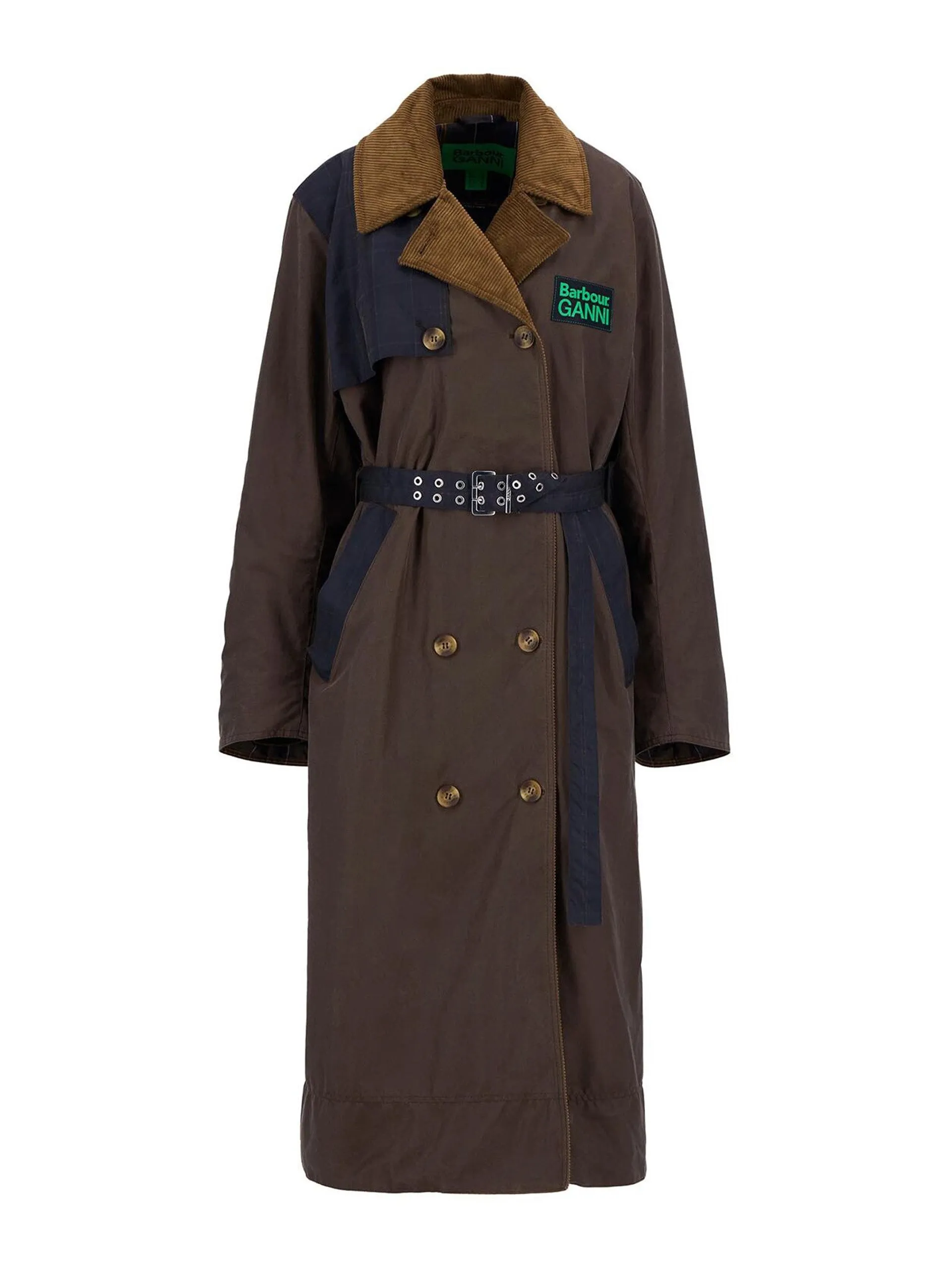 Waxed logo trench coat