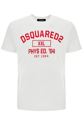 WHITE COTTON T-SHIRT WITH PHYS ED. '64 LOGO