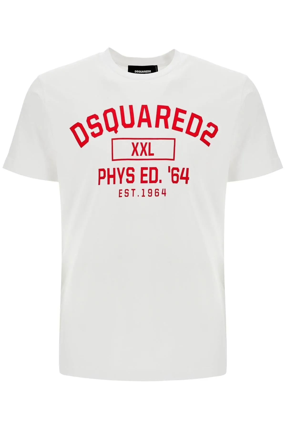 WHITE COTTON T-SHIRT WITH PHYS ED. '64 LOGO