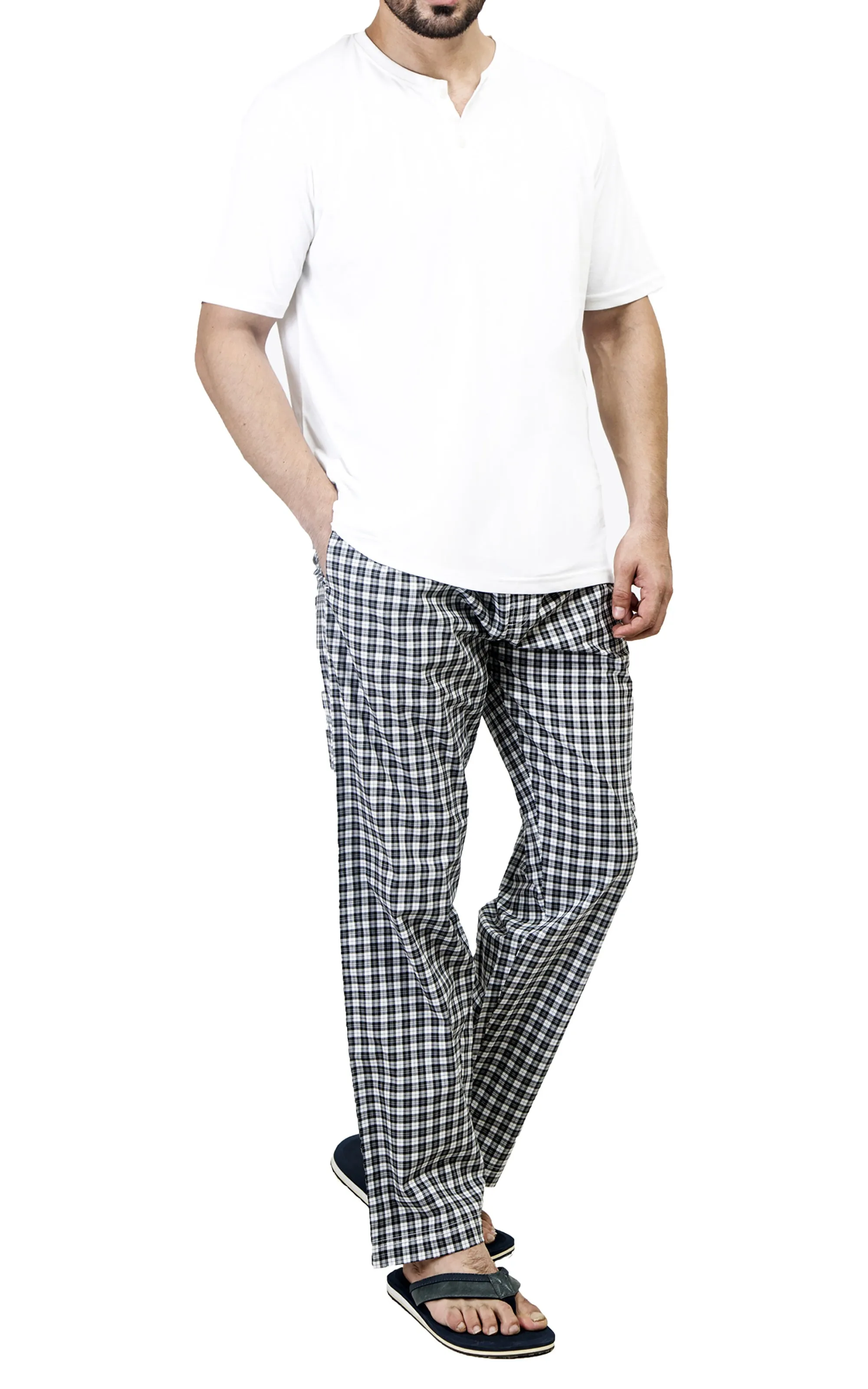 White tee & Shepherd Check PJ