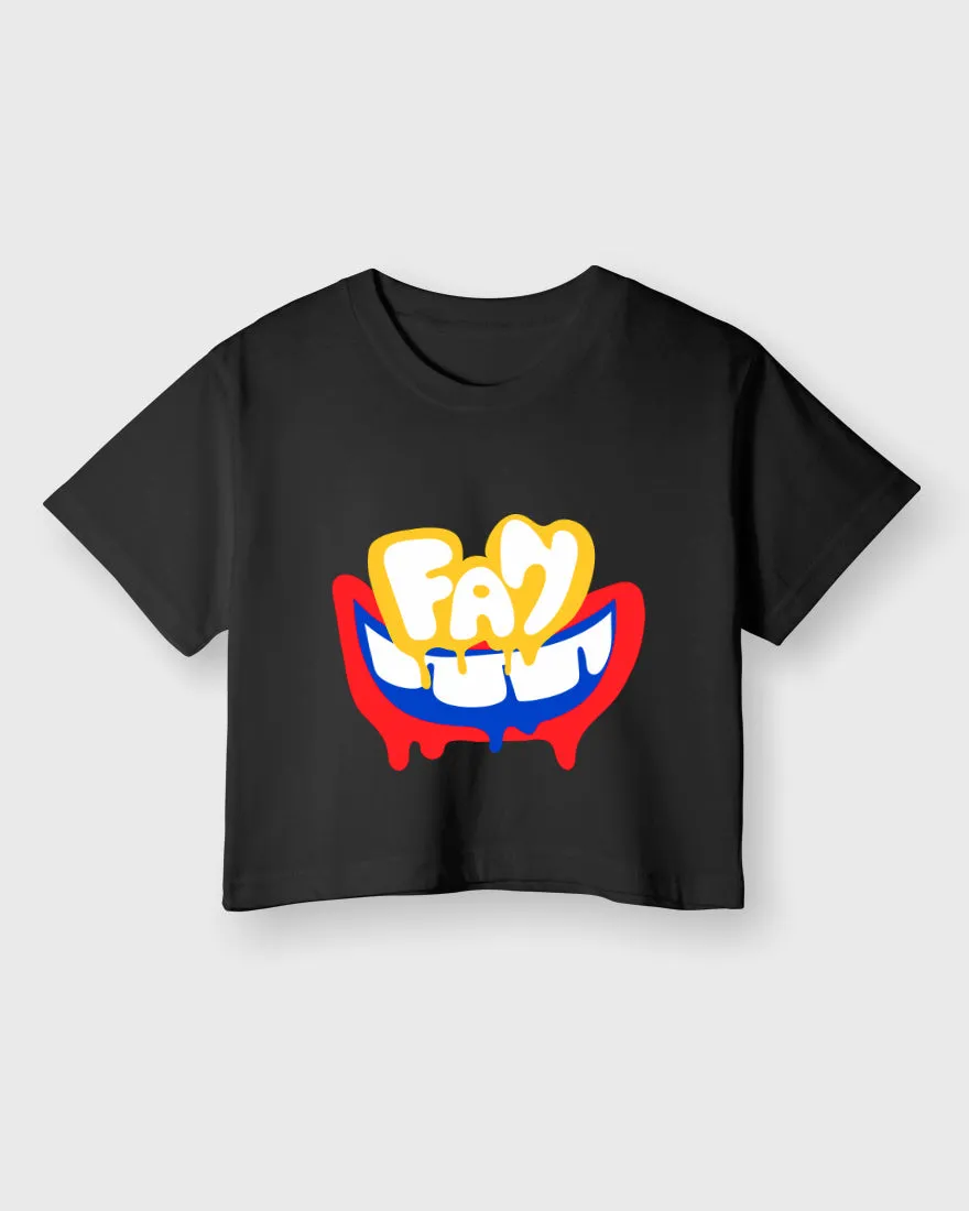 Womens Cropped TShirt Funky Fan