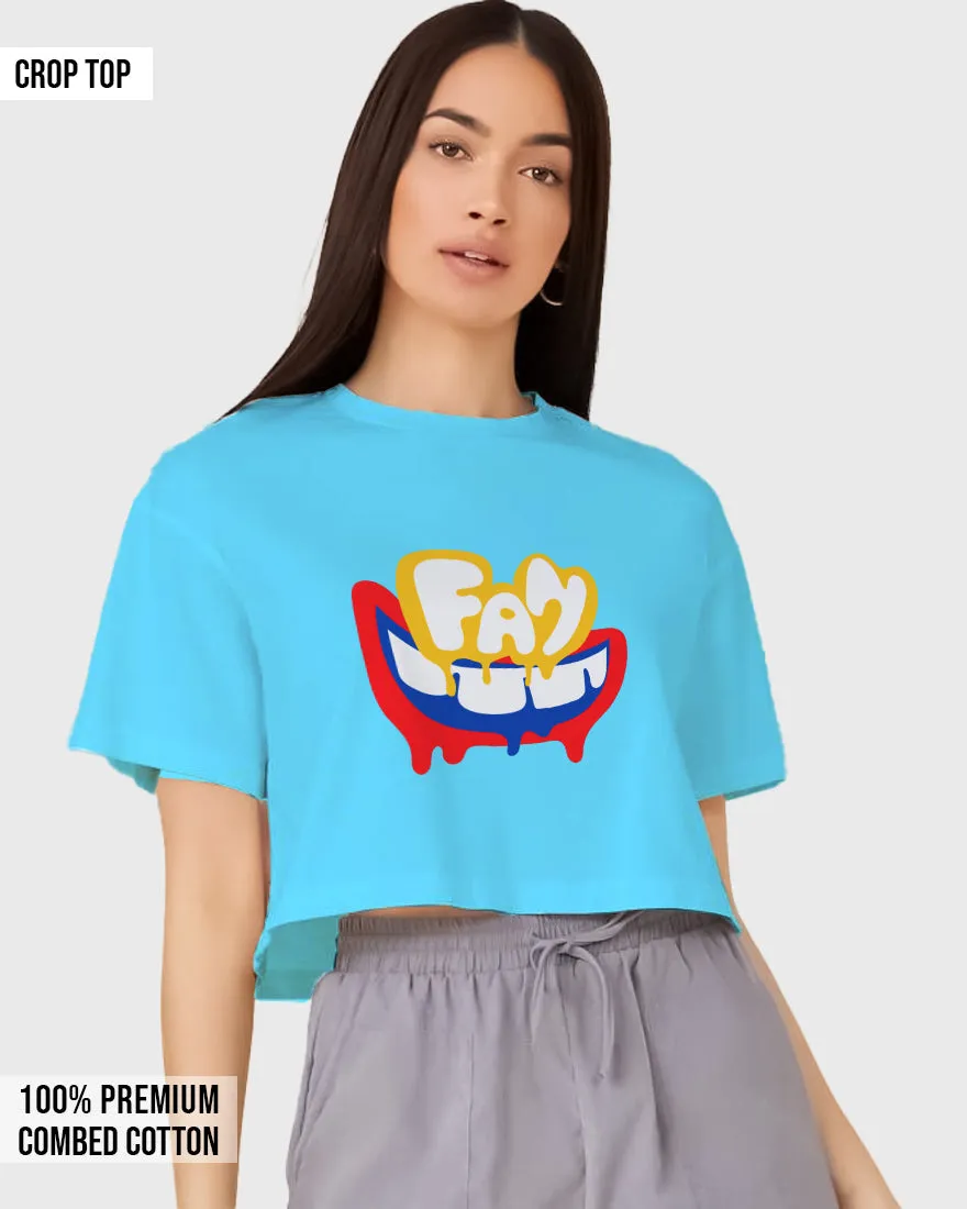 Womens Cropped TShirt Funky Fan