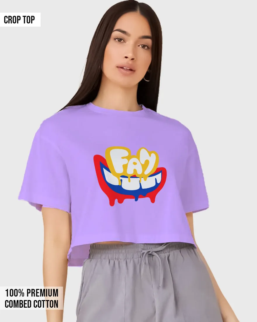 Womens Cropped TShirt Funky Fan