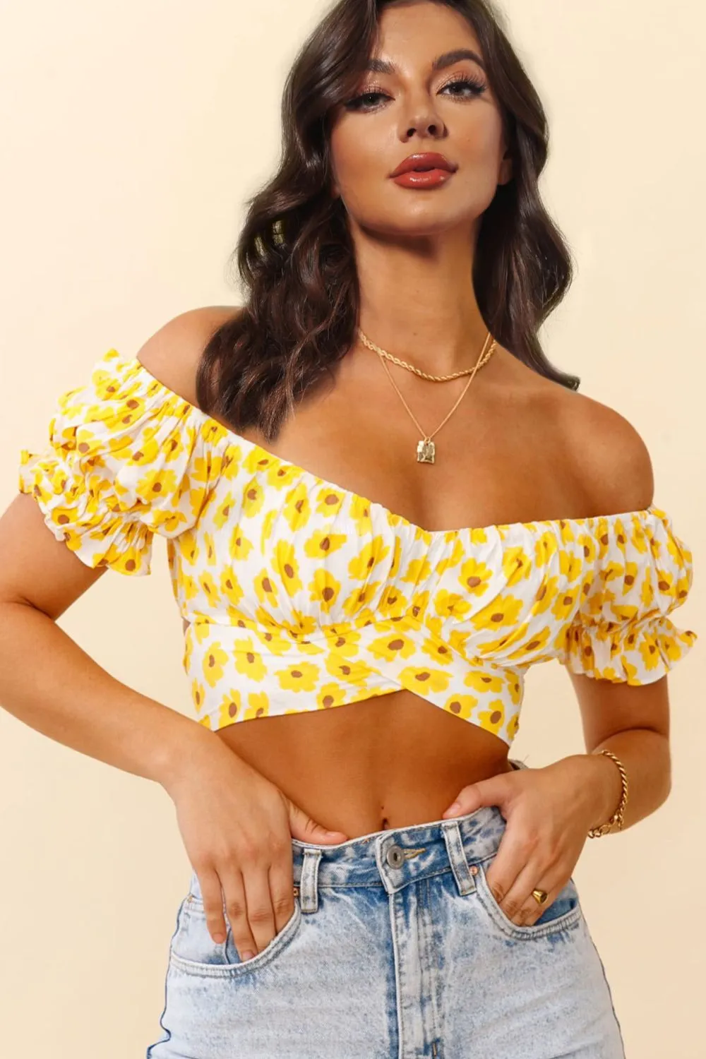 Women's Flower Ruffle Blouse