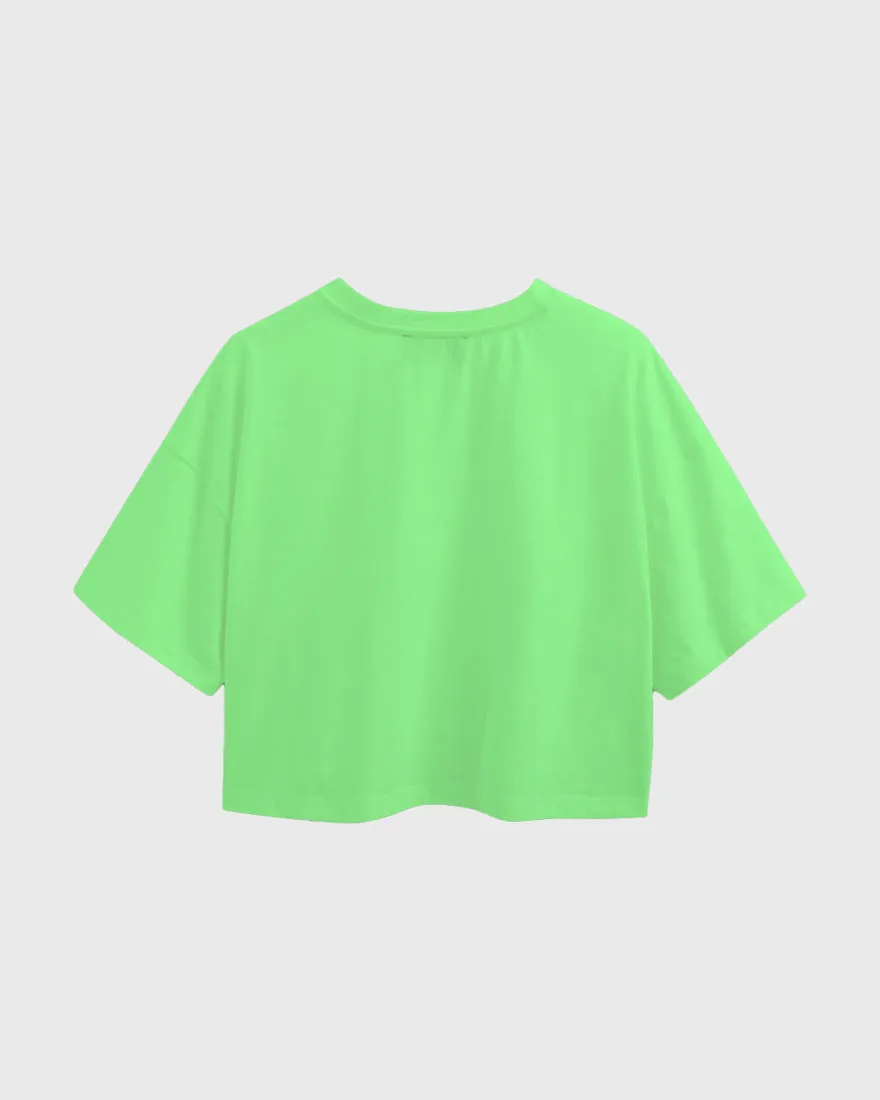 Womens Oversized Cropped TShirt Funky Good Vibes