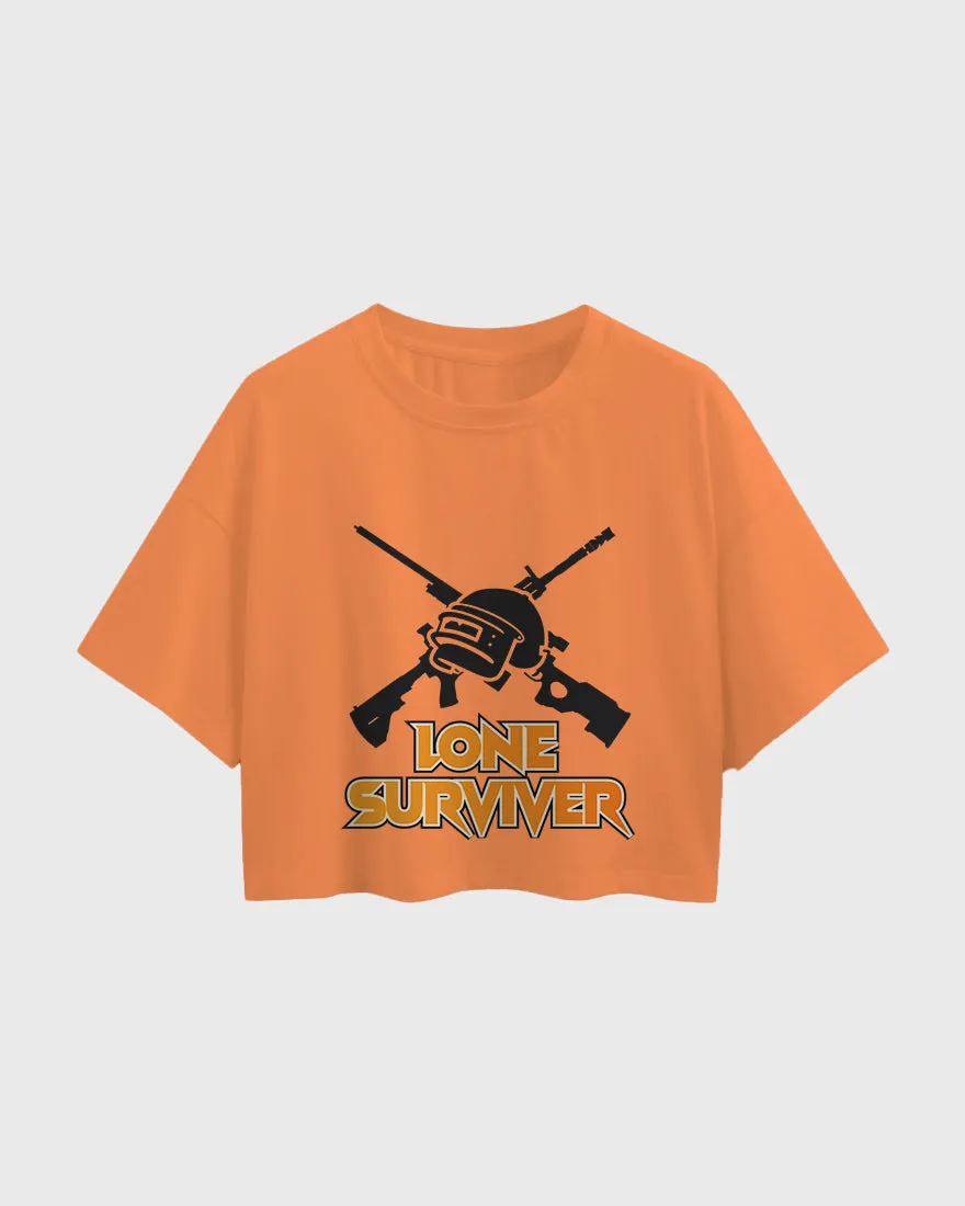 Womens Oversized Cropped TShirt Gaming Pubg 2